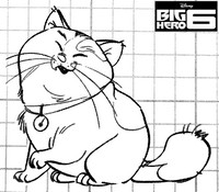 coloriage nouveau heros le chat de hiro